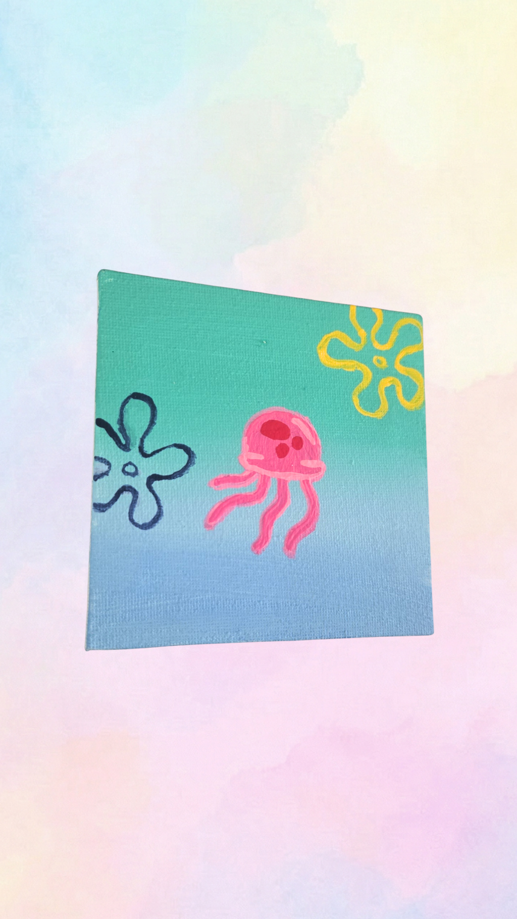 SpongeBob Style Mini Canvas- Magnetic 4x4