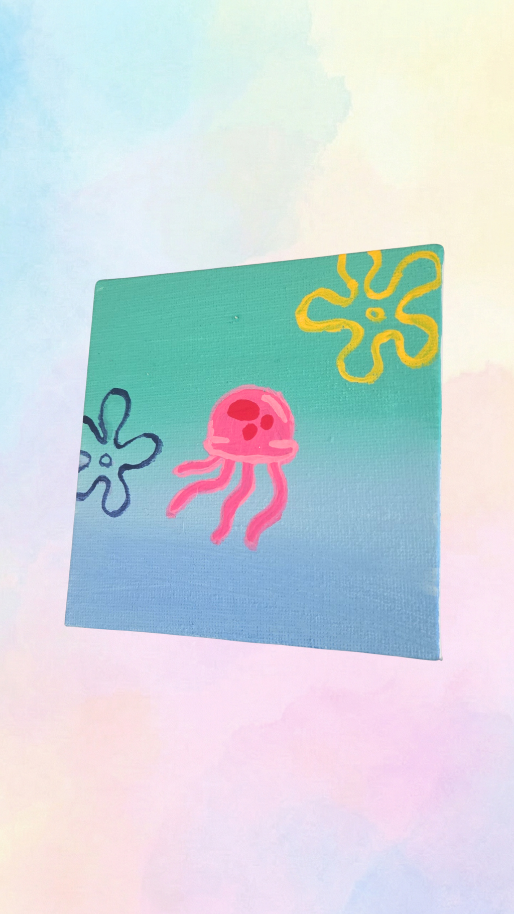 SpongeBob Style Mini Canvas- Magnetic 4x4