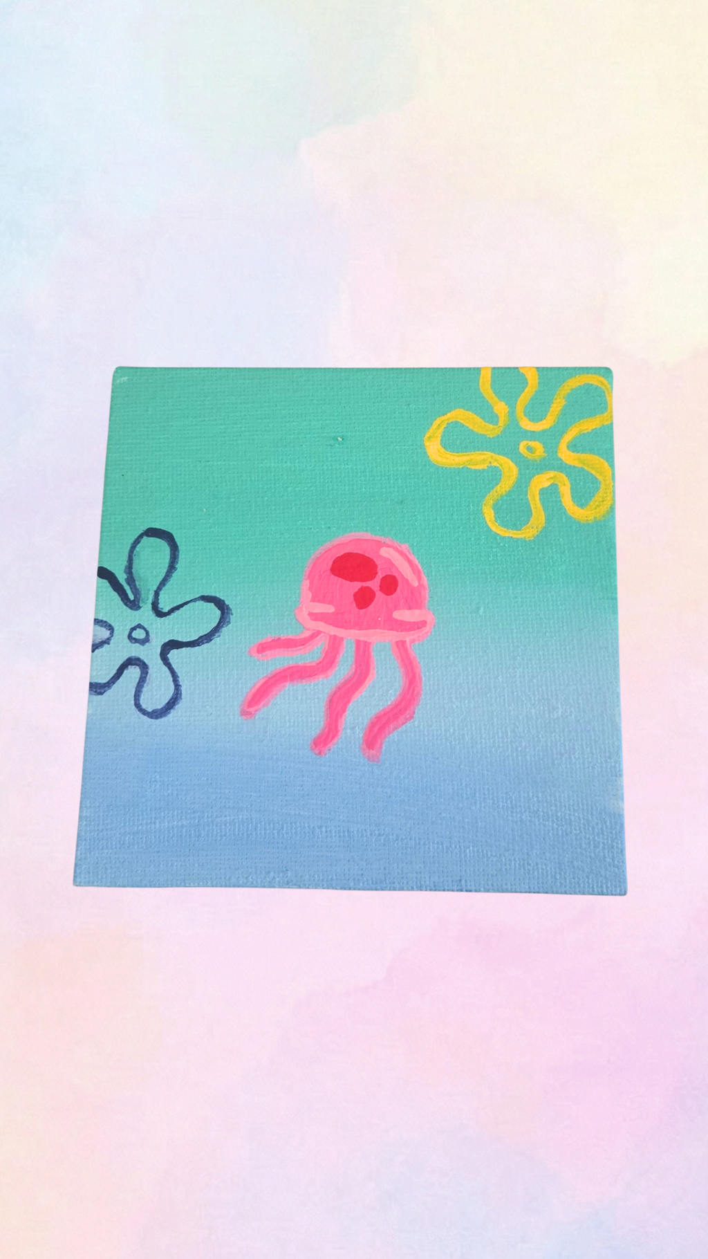 SpongeBob Style Mini Canvas- Magnetic 4x4
